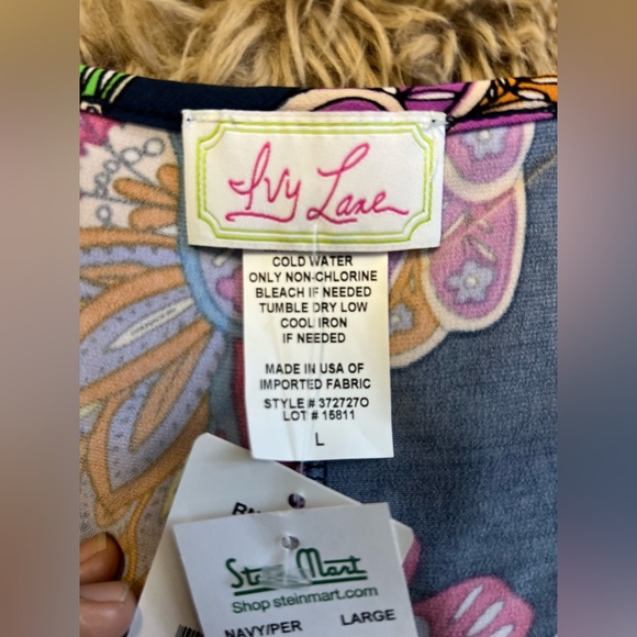 New ivy lane stainmart multicolor flower & Leaf sundress Sz L - Picture 9 of 9